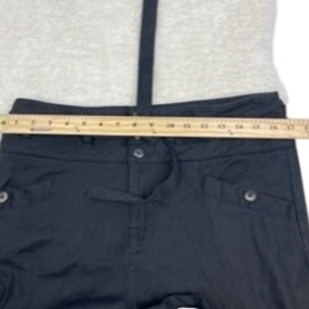 Anthropologie Wide Leg Pants Black Linen Blend US 10 Button Tie Waist Casual - Picture 8 of 11